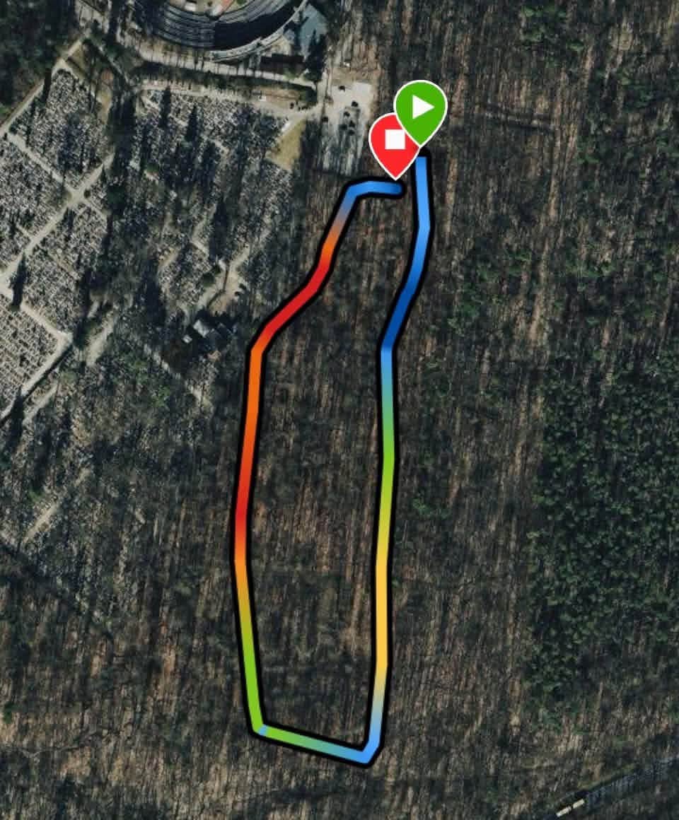 Mapa przebiegu leśnej Pętli imienia Piotra Kiedrowicza